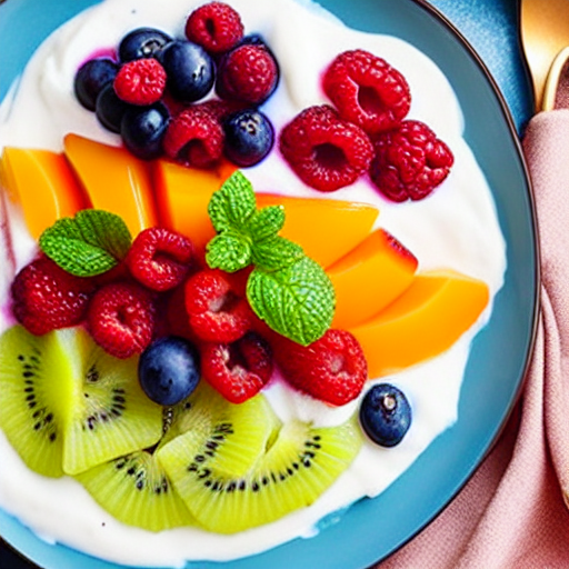 Fruta con Yogur Vegano