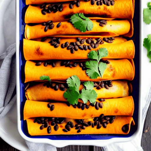 Baked Sweet Potato and Black Bean Enchiladas