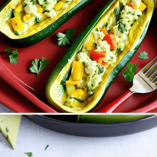 Vegetable and Cheese Stuffed Zucchini with Herbs