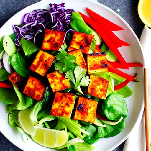 Vegan Spicy Tofu Salad