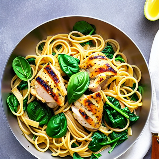 Pasta with Chicken and Spinach