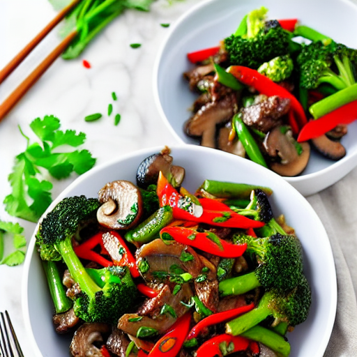 Savory Beef and Mushroom Stir-Fry with Vegetables and Garlic and Herbs