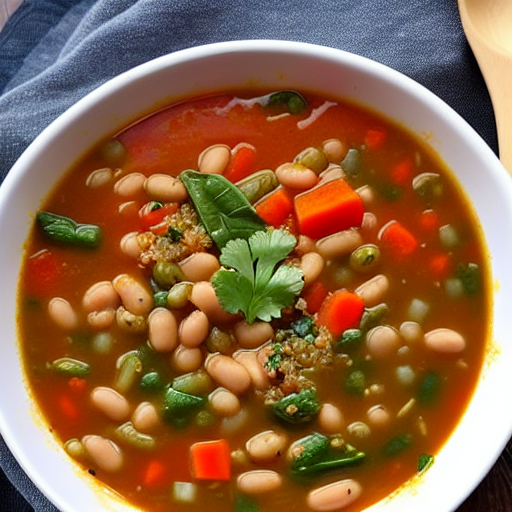 Savory Vegetable and Bean Soup with Quinoa