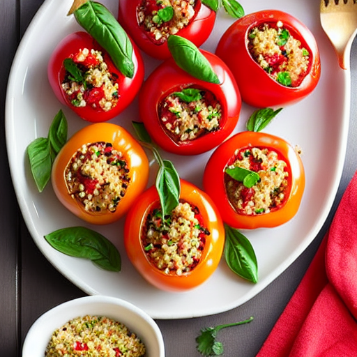 Stuffed Tomatoes with Quinoa and Rice