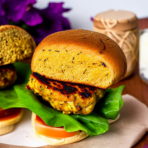 Keto Saffron Chicken Burger