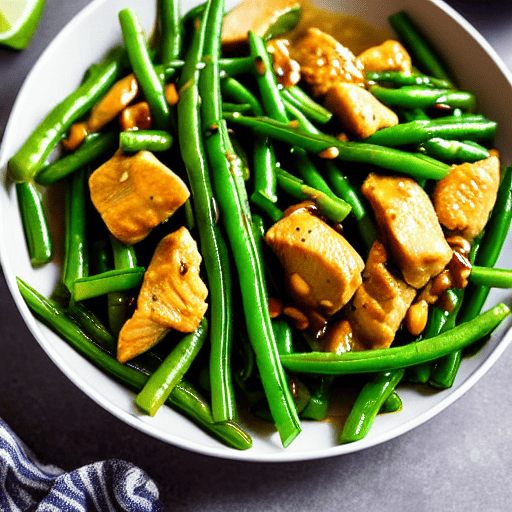 Halal Chicken and Green Bean Stir-Fry Bowl