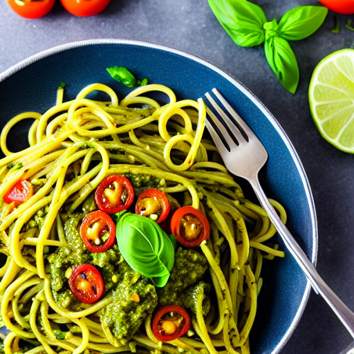 Fideos con Pesto de Albahaca