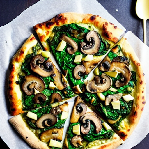 Mushroom and Spinach Pizza