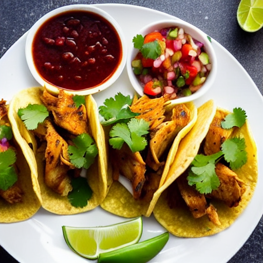 Tacos de Pollo en Salsa de Jengibre y Piña y Cilantro