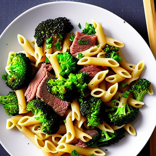Halal Beef and Broccoli Pasta