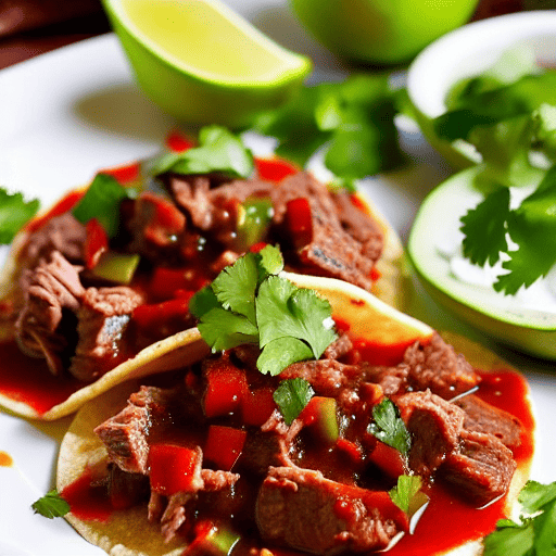 Tacos de Res en Salsa de Guayaba y Cilantro