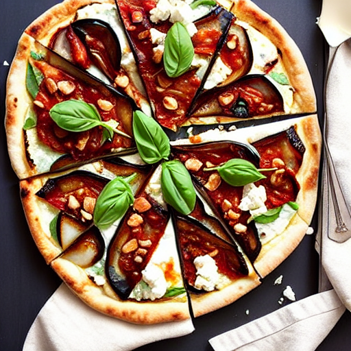 Eggplant and Feta Pizza