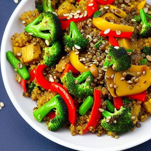 Savory Quinoa and Vegetable Stir-Fry with Lentils