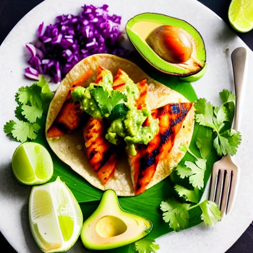 Tacos de Pescado con Salsa de Aguacate