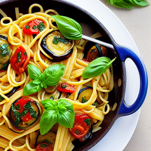 Pasta con le Melanzane e Basilico