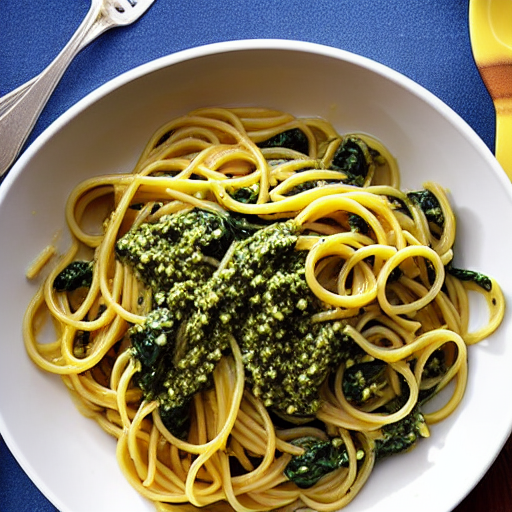 Pasta al Pesto de Espinacas