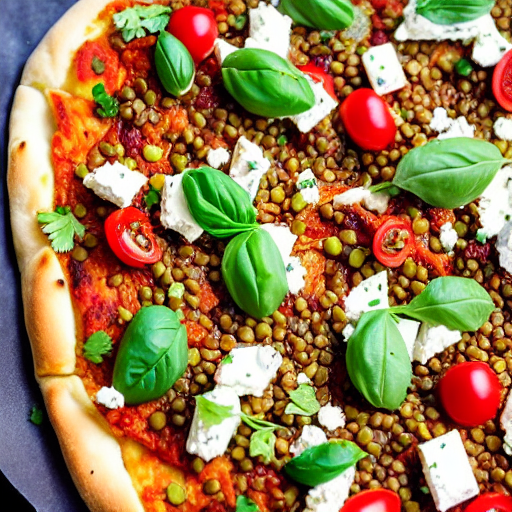 Lentil and Feta Pizza