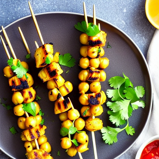 Cilantro Chickpea Skewers