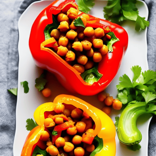 Stuffed Bell Peppers with Chickpeas