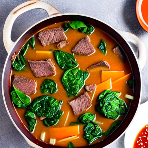 Beef and Spinach Hot Pot