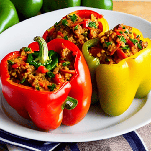 Stuffed Bell Peppers with Turkey and Cheese