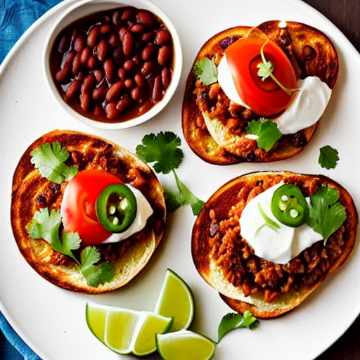 Molletes con Frijoles