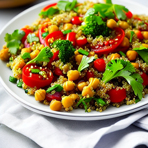 Vegetable and Quinoa Salad with Lentils and Chickpeas