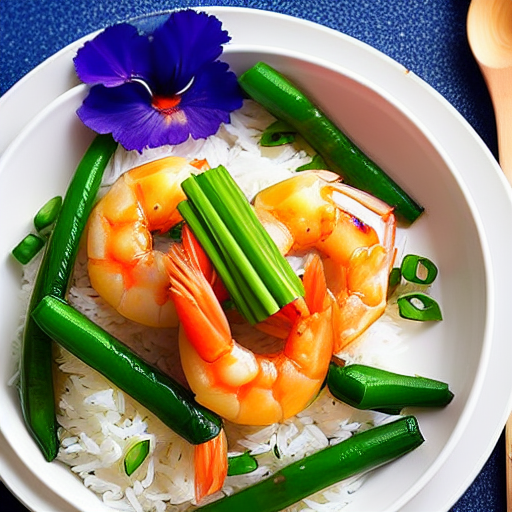 Steamed Prawns with Rice