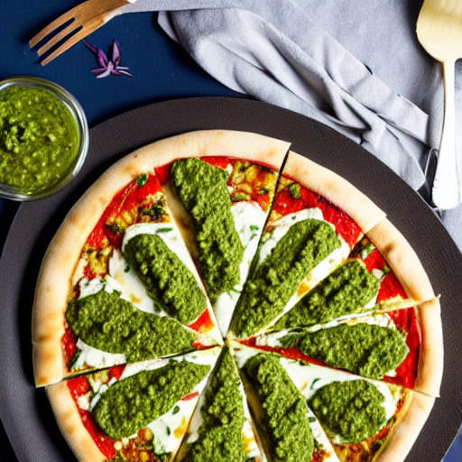 Pesto and Zucchini Pizza