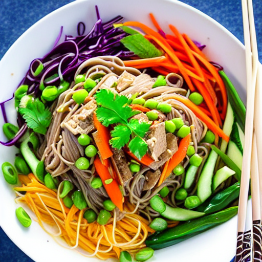 Soba Noodle Salad with Tofu and Vegetables