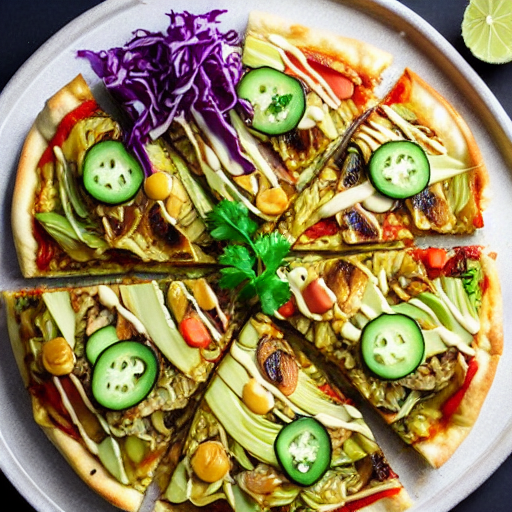 Cabbage Okonomiyaki Pizza