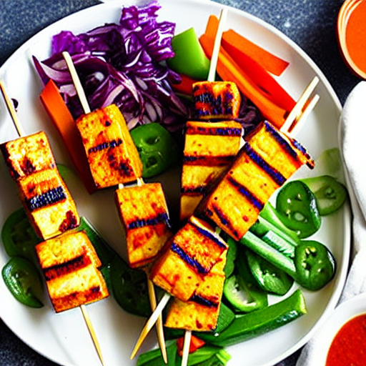 Vegetarian Spicy Tofu Skewers