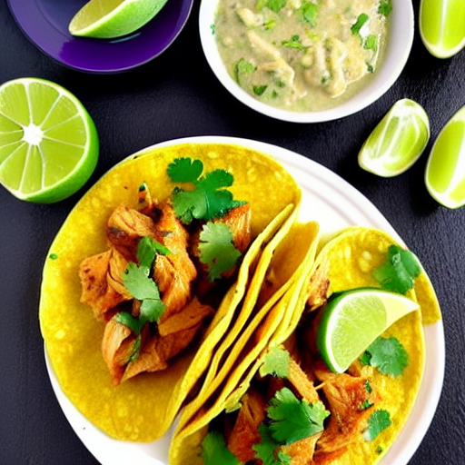 Tacos de Pollo en Salsa de Limón