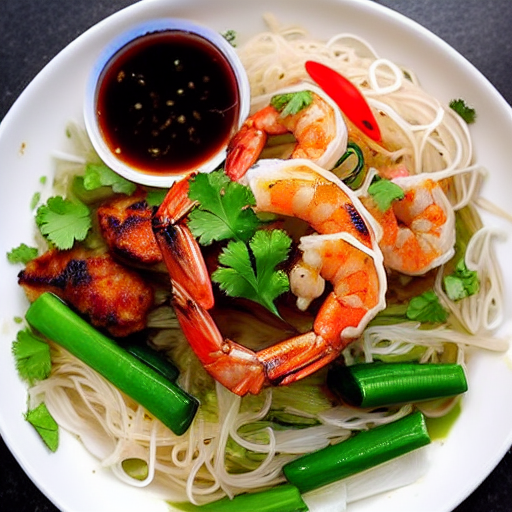 Bún Tôm Nướng Chả