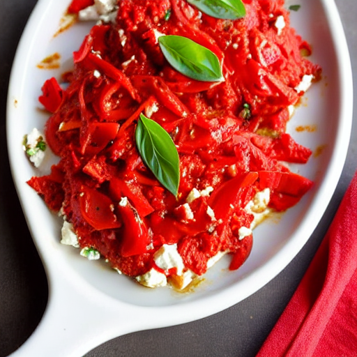 Baked Red Pepper and Feta