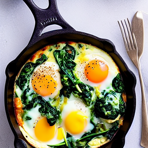 Baked Eggs with Spinach