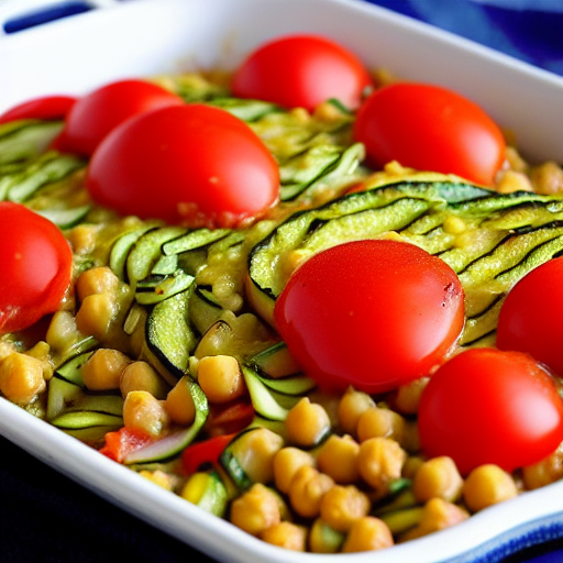 Zucchini and Tomato Gratin with Lentils and Spinach and Chickpeas and Lentils and Spinach and Lentils