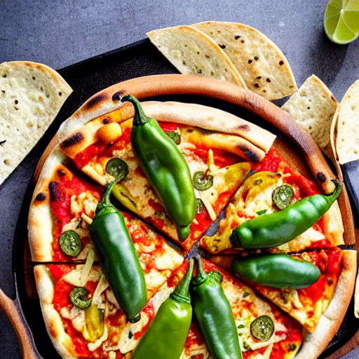Pizzas de Chiles Poblanos