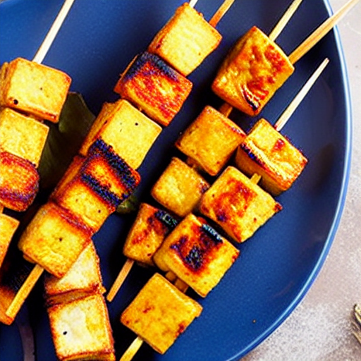 Crispy Fried Tofu Skewers