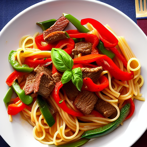 Pasta with Beef and Peppers