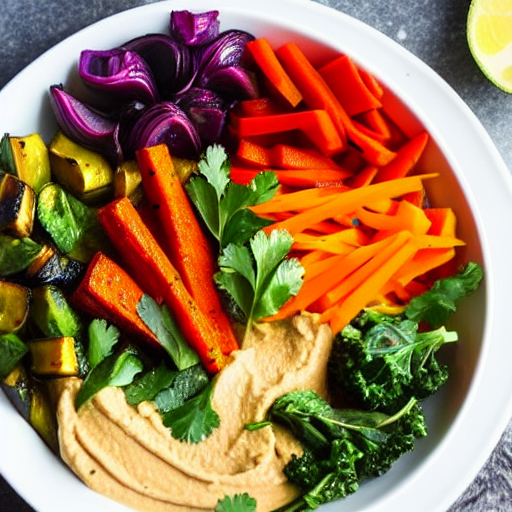 Roasted Vegetable and Hummus Bowl