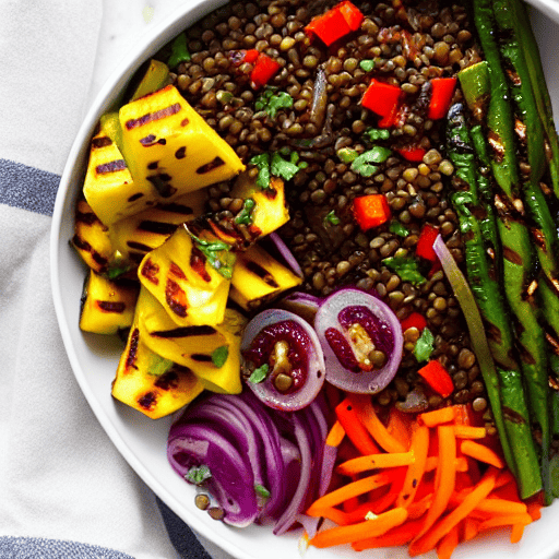 Grilled Vegetable and Lentil Bowl