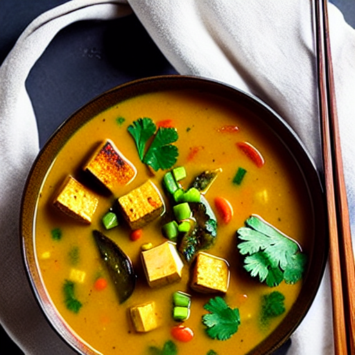 Vegetable and Tofu Curry Soup