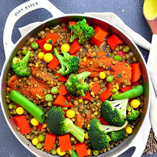 Chicken and Vegetable Casserole with Lentils