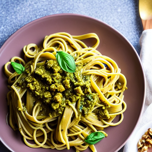 Vegan Walnut Pesto Pasta