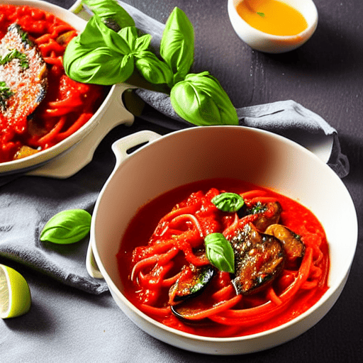 Pasta con le Melanzane e Pomodoro