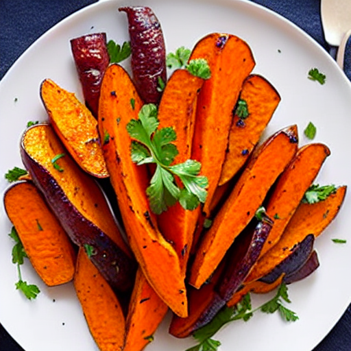 Honey Mustard Roasted Sweet Potatoes and Carrots