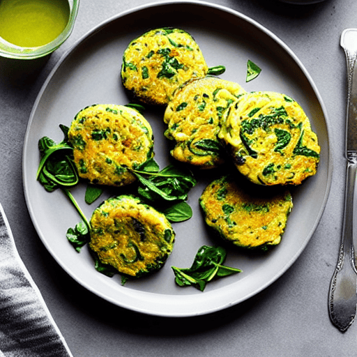 Zucchini and Corn Fritters with Lentils and Spinach and Chickpeas and Lentils and Spinach and Lentils and Spinach and Lentils and Spinach