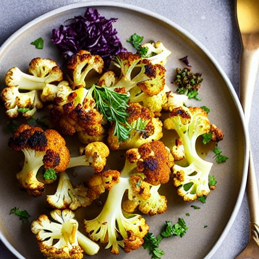 Garlic Butter Roasted Cauliflower Steaks with Spices and Herbs