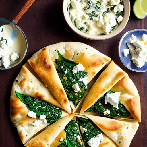 Feta and Spinach Manakish